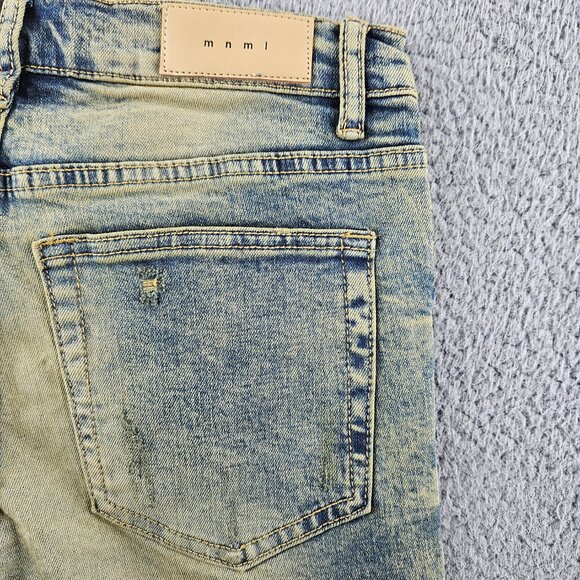 mnml Jeans Mens 31 Blue X146 Stretch Distressed Skinny Fit Denim - Picture 15 of 16